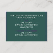 Aquamarine Graduierungshülse und Lila Farbabstufun Visitenkarte (Rückseite)