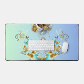 Aquamarine grafische Kunst, mechanische Sicherheit Schreibtischunterlage (Tastatur & Maus)