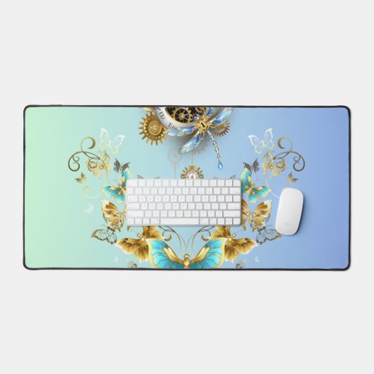 Aquamarine grafische Kunst, mechanische Sicherheit Schreibtischunterlage (Tastatur & Maus)