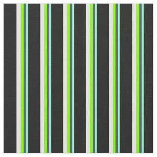 Aquamarine, Grau, Chartreuse, Minzcreme und Schwar Stoff
