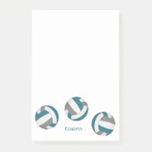 Aquamarine Graubälle für Sportler oder Trainer Post-it Klebezettel (Vorderseite)