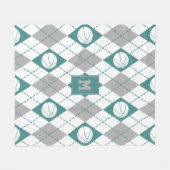 aquamarine, graue Basketballmannschaft farbig Raut Fleecedecke (Vorderseite (Horizontal))