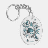 aquamarine graue Basketballsterne kaufen 1 oder Gr Schlüsselanhänger (Vorderseite links)