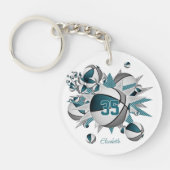 aquamarine graue Basketballsterne kaufen 1 oder Gr Schlüsselanhänger (Vorderseite)