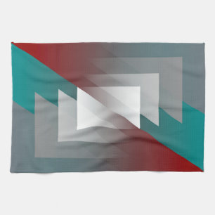 Aquamarine graue Dreiecke auf Bordeaux Geschirrtuch