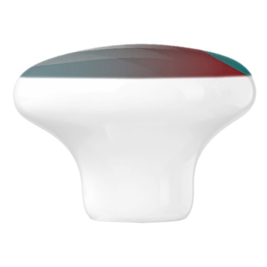 Aquamarine graue Dreiecke auf Bordeaux Keramikknauf (Seitenansicht)