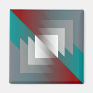 Aquamarine graue Dreiecke auf Bordeaux Magnet