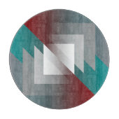 Aquamarine graue Dreiecke auf Bordeaux Schneidebrett (Vorderseite)