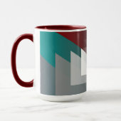 Aquamarine graue Dreiecke auf Bordeaux Tasse (Links)