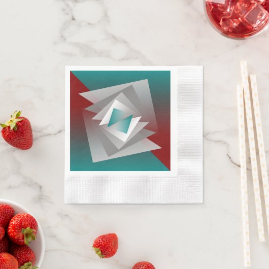 Aquamarine graue Dreiecke Serviette (Beispiel)