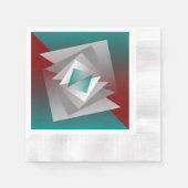 Aquamarine graue Dreiecke Serviette (Vorderseite)