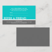 Aquamarine graue einfache verweisen empfehlungskarte (Vorne/Hinten)