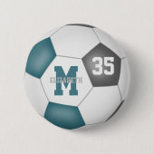 Aquamarine graue Fußballmannschaft färbt Gastgesch Button (Vorderseite)
