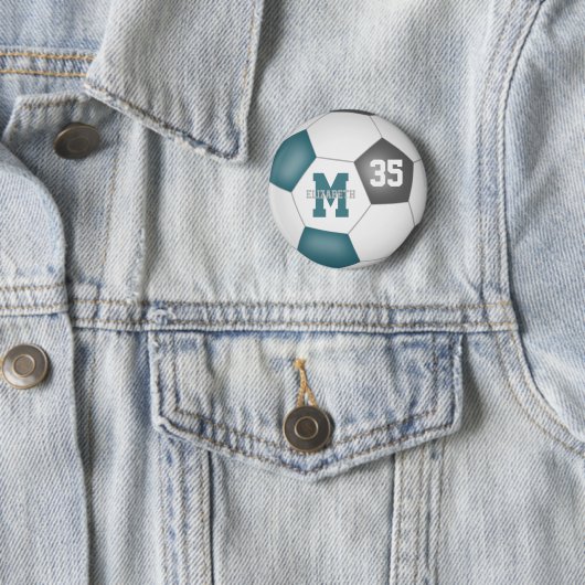 Aquamarine graue Fußballmannschaft färbt Gastgesch Button (Beispiel)