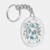 aquamarine, graue Fußballschuhmädchen mit Monogram Schlüsselanhänger (Vorderseite links)