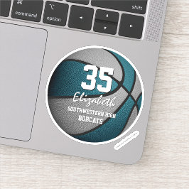 Aquamarine graue Girls Basketballmannschaften Aufkleber