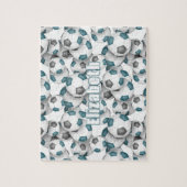 aquamarine graue Mannschaft färbt Jungen Fußball Puzzle (Vertikal)