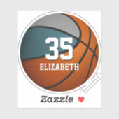 aquamarine graue Mannschaft färbt Jungs Basketball Aufkleber (Blatt)