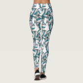 Aquamarine graue Mannschaftsfarben, gürtelförmige  Leggings (Rückseite)