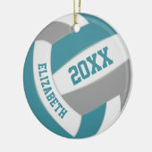 aquamarine graue Mannschaftsfarben Keepsake-Volley Keramik Ornament (Links)