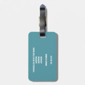 aquamarine graue Mannschaftsfarben mit Monogramm V Gepäckanhänger (Rückseite vertikal)
