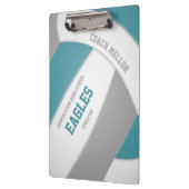 aquamarine graue Mannschaftsfarben Volleyballtrain Klemmbrett (Links)