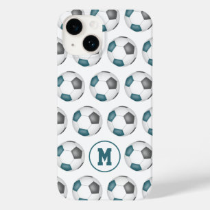 aquamarine graue Mannschaftssportfarben Fußballbäl Case-Mate iPhone 14 Hülle