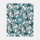 Aquamarine graue Schulmannschaft färbt Volleyball Fleecedecke (Vorderseite)