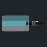 Aquamarine, graue Streifen Gepäckanhänger<br><div class="desc">Ein graues und aquamarin gestreiftes Muster mit breiten,  horizontalen Streifen,  die ein farbiges geometrisches Bild bilden.</div>
