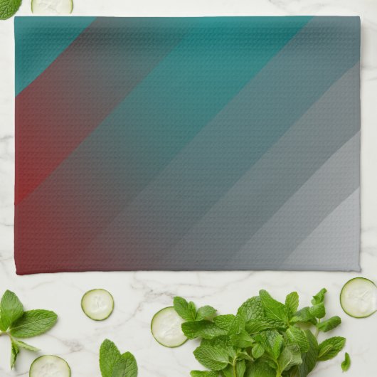 aquamarine graue Streifen Geschirrtuch (Gefaltet)