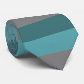 Aquamarine, graue Streifen Krawatte (Gerollt)