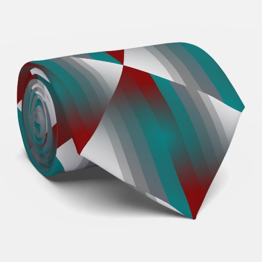 aquamarine graue Streifen Krawatte (Gerollt)