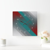 aquamarine graue Streifen Quadratische Wanduhr (Zuhause)