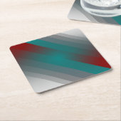 aquamarine graue Streifen Rechteckiger Pappuntersetzer (angewinkelt)