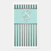 Aquamarine, graue und weiße Streifen Serviette (Vorderseite)