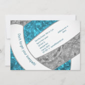 aquamarine graue Volleyball Geburtstagsparty Einladung (Rückseite)