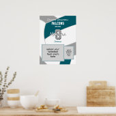 aquamarine graue Volleyballmannschaftsfarben Poster (Küche)