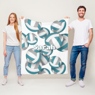 aquamarine graue Volleyballs Mädcheneinrichtung Fleecedecke