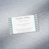 Aquamarine graue Zickzack magnetische Magnetische Visitenkarte (Beispiel)