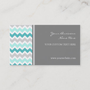 Aquamarine graue Zickzack Retro Geschäfts-Karten Visitenkarte