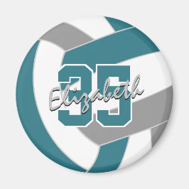 aquamarine Grauer Volleyball-Mannschaftsfarbengesc Magnet