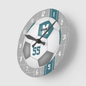 aquamarine Graufarben Mannschaftsfarben, Farbstrei Runde Wanduhr (Winkel)