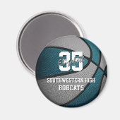 aquamarine Graukindersportgeschenke Basketballmann Magnet (Vorderseite/Rückseite)