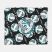 aquamarine Graumädchen Liebe Volleyball personalis Fleecedecke (Vorderseite (Horizontal))