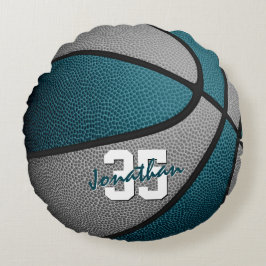 aquamarine Graumädchen, sportlich Rundes Kissen