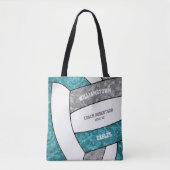 aquamarine Graumannschaft farbenfroh Mädchenvolley Tasche (Vorderseite)