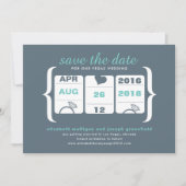 Aquamarine Gray Slot Maschine Hochzeit speichern d Save The Date (Vorderseite)