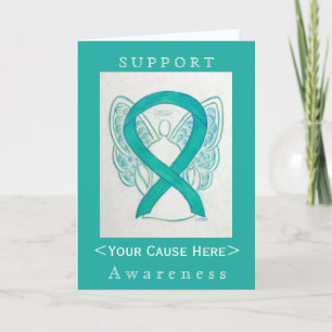 Aquamarine Green Awareness Ribbon Engel individuel Karte