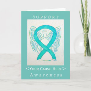 Aquamarine Green Awareness Ribbon Engel individuel Karte