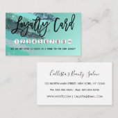 Aquamarine Green Blue Glitzer Pinselstriche Treuekarte (Vorne/Hinten)